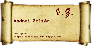Vadnai Zoltán névjegykártya